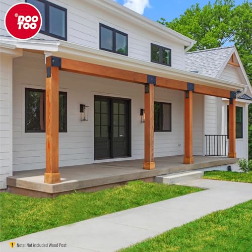 Stainless Steel Pergola Brackets, 4x6(Actual Post/5.5"x5.5" Beams/3.5"x5.5") End Post to Beam Bracket, Heavy Duty Post Cap Tie Bracket for Gazebos, Decks and Porches(2pcs-Black) - size: End 4x6 (Actual Post 5.5"x5.5", Beams 3.5"x5.5")