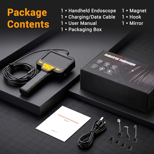 Endoscope Camera with Light, 4.3" 1080P HD, 16.5ft