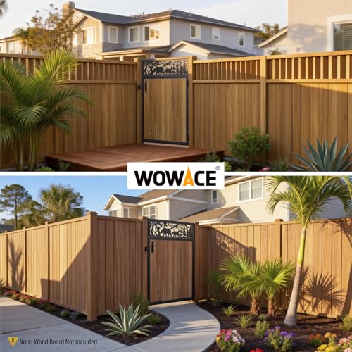 4x5FT Fence Gate Frame Kit 201 Stainless Steel Heavy Duty Garden Gates Anti-Sag Backyard Front Gate Reinforcement Hardware, Left/Right Mount (No Wood Planks Included) - color: W4xH5ft-Bear