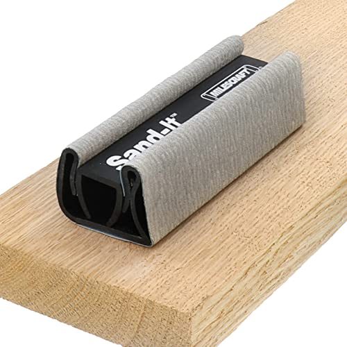 Milescraft 1622 Sand-It Multi-Surface Sanding Block. Sand Flat, Concave, Convex & Round Surfaces or Fit into Tight Spaces. Accepts any ¼ Sheet of Sand Paper. 150 Grit Sand Paper Included