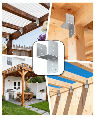 4x4 Hanger Bracket, T Post Caps Brackets for Wood, Galvanized-8PCS - color: Galvanized-8PCS