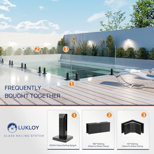 LukLoy 16 Pack Heavy-Duty Glass Railing Spigots 304 Stainless Steel Black - color: Black - 16Pack