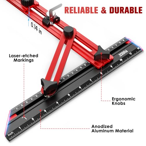 Stair Tread Template Tool with Triangular Brace and Edge Flip Stops