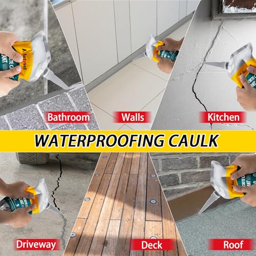 Concrete Crack Filler, Self-Leveling Cement Crack Filler, Fast-Drying Waterproof Concrete Repair Sealant, Durable Asphalt & Driveway Crack Filler for Sidewalk, Patio & Expansion Joint Repair — 4 PCS - color: Grey
