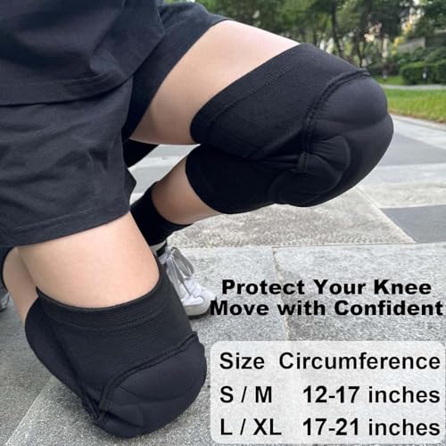 Volleyball Knee Pads for Men Women, Soft Elastic Sleeve for Work- Black S/M