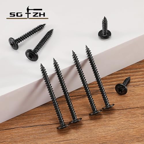 #8 x 1/2" Wood Screw 500Pcs Alloy Steel Standard Thread Truss Head Fast Self Tapping Black Oxide by SG TZH - color: Black - Alloy Steel, size: #8 x 1/2"