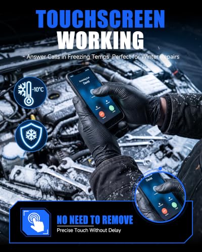 wcy 9 Mil Heavy Duty Disposable Nitrile Gloves, Black XLarge, Diamond Grip - color: Black-80, size: X-Large