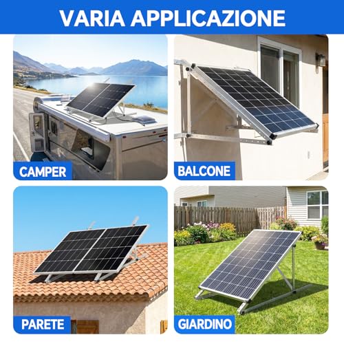 45 Inch 2 Sets Solar Panel Mounting Brackets Kit 0-90 Adjustable Solar Panel Tilt Mount Brackets for 100-400W Panels Windproof for Roof,RV,Ground,Boat and Off-Grid. (2Sets Upgrade) - size: 45IN Enhanced 2 Sets
