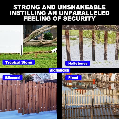 33.62" Fence Post Repair Kit, Fix Broken 4x4/6x6 Wood Post, 2Pack - color: 2 Pack/Black