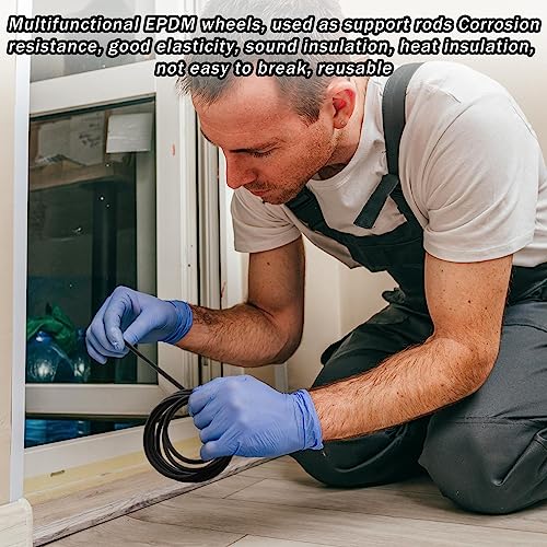 Frienda Backer Rod Foam Rubber Caulk Saver Concrete Expansion Joint Filler Weather Strip Seal for Gaps and Joints(Black, 1/4 Inch x 100 ft) - color: Black, size: 1/4 Inch x 100 ft