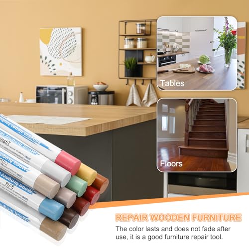 HARFINGTON 5pcs Wood Filler Sticks Wooden Wax Touch Up Furniture Repair Crayons for Scratch Hole Wood, Heavy Linen - color: Heavy Linen