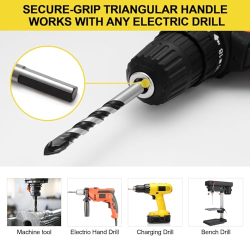 DYRECELVE 12-Piece Masonry Drill Bit Set and Concrete Drill Bit Set - style: 12-PCS Masonry Drill Bit Set