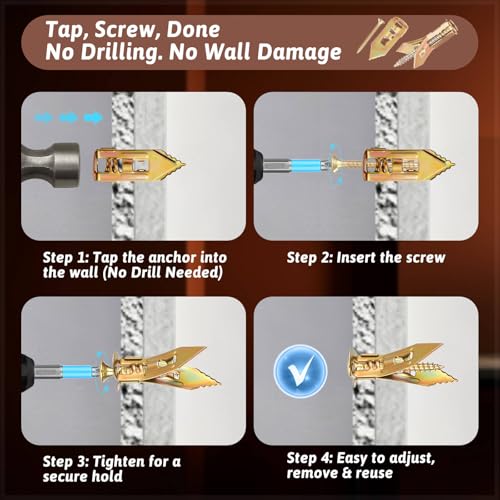 423 PCS Self Drilling Drywall Anchors with Screws Kit, Heavy Duty Metal