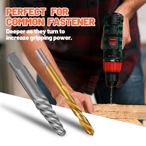 10PCS Stripped Screw Extractor Set Left Handed Drill Bit - size: Upgarded Kit-10PCS