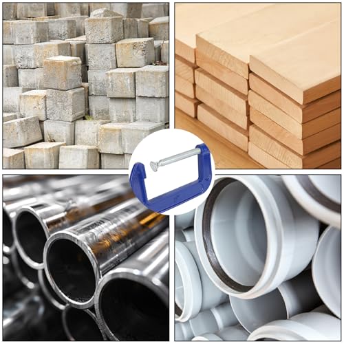 4 Pack 5 Inch Blue C-Clamp - Heavy Duty Iron C Clamps, C-Clamp for Woodworking, Brake Calipers, Maintain, Building, DIY Project - size: 4 Pack 5 Inch