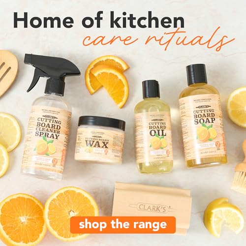 Clark’S Cutting Board Oil and Wax Kit – Includes Food Grade Mineral Oil (12oz), Finishing Wax (6oz), Applicator, & Buffing Pad to Clean and Protect Wood, Enriched with Natural Lemon & Orange Extract - style: Orange & Lemon Extracts