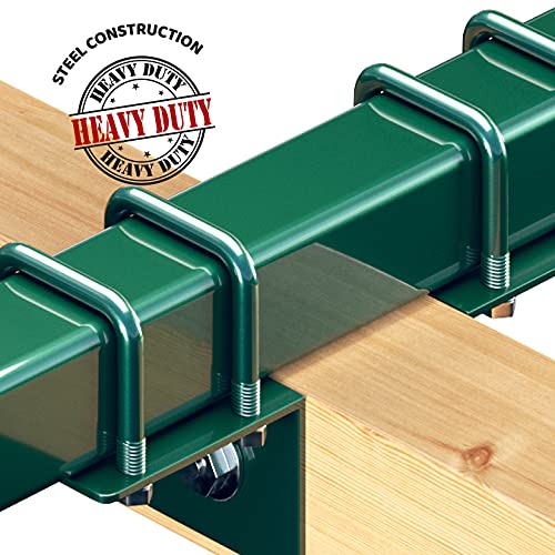 Swurfer Swing Set Conversion Bracket - No Tree, No Problem, Convert Your Swingset into a Swurfset, Heavy Duty Adjustable Horse Glider Attachment Bracket for Kids Ages 12 and Up, Up to 6000lbs (Green) - color: Green