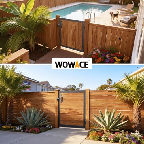 3x3FT Fence Gate Frame Kit 201 Stainless Steel Heavy Duty Garden Gates Anti-Sag Backyard Front Gate Reinforcement Hardware, Left/Right Mount (No Wood Planks Included) - color: W3xH3ft