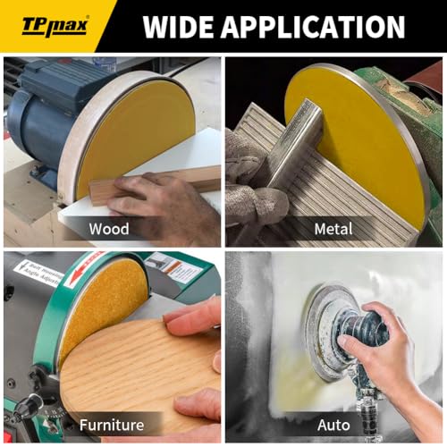 TPmax 6-Inch 240-Grit Gold PSA Sanding Discs, 50 Pack – Pro-Grade Self-Adhesive Stickyback Sandpaper with Quick-Release Tabs for DA Sander, Very Fine Automotive/Wood/Metal Sanding - style: 240 Grit