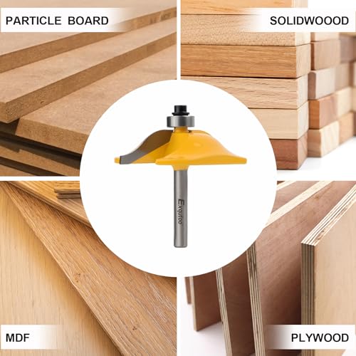 Exqutoo 1PCS 1/4" Shank 2-1/2" Diameter Raised Panel Cabinet Door Making - style: 1Pcs 1/4" Shank Raised Panel Router Bit