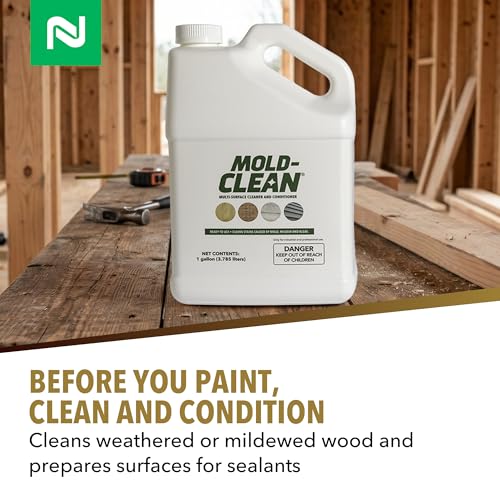 Nisus MOLD-CLEAN Wood Cleaner and Surface Conditioner, 1 Gallon