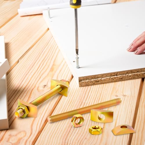 MEANLIN MEASURE 12PCS Countertop Connector Bolts, M8 × 100 mm Furniture Fastening Connectors, Joint Connector Drawbolt Pack for Bed Frame Table Furniture Butcher Blocks Connecting with Wrench - style: 12PCS