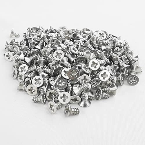 300PCS #4 x 1/4" Wood Screws,18-8 (304) Stainless Steel Screws Flat Head Sheet Metal Screws Phillips Self Tapping Screws (1/4" to 1" Available) - size: 300PCS #4 x 1/4"