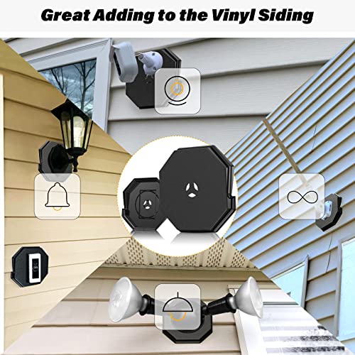 Vinyl Siding Mounting Blocks, Siding Mounting Kit, 130110006001 Octagon Mount Block, Mounting Plate for 1/2 inch Lap and 4 inch to 10 inch Height Siding, Black, 2 Pack - style: Black