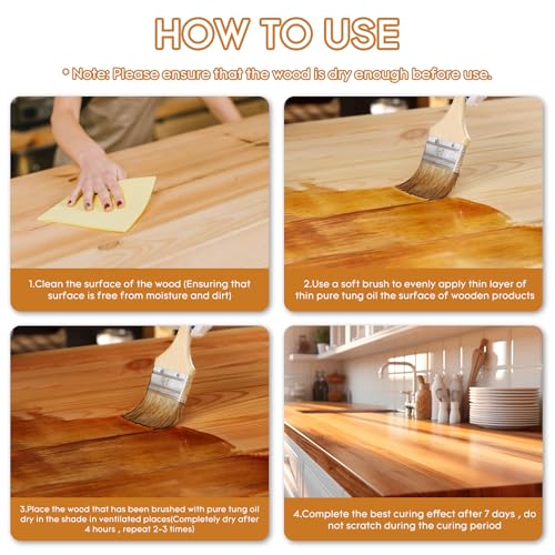 64 OZ 100% Pure Tung Oil for Outdoor Furniture & Indoor Wood - Food Grade - size: 64 Ounce