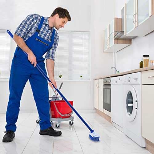 Superio Deck Scrub Brush with Long Handle 54", Heavy Duty Stiff Bristles Grout Scrubber with Scraper - Cleans Hot Tub, Swimming Pool, Granite Tiles, Bathroom, Patio, Kitchen, Wall and Deck (3, 54")… - size: 54 in Handle | 9 in x 3 in Head