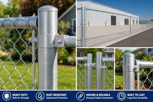 Chain Link Fence Brace Bands 2-3/8" (2 1/2") Post – 100 Pack with Bolts & Nuts, Hot-Dip Galvanized Steel 2.2mm Thick, Heavy Duty Fence Clamp for Gate, Terminal & Corner Posts, Rust Resistant - size: BRACE BAND 2 1/2 (2 3/8)