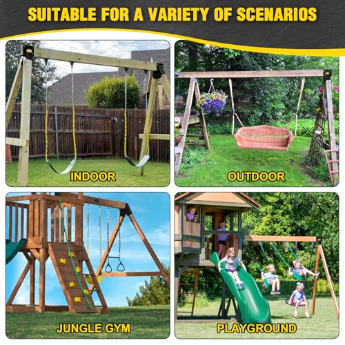 BETOOLL A-Frame 1pcs Bracket Swing Set Bracket for Heavy Duty Swing Set – Includes Mounting Hardware, Ideal for Indoor and Outdoor Playgrounds (1 Bracket-Black) - style: End Brackets(1Pcs-Black)