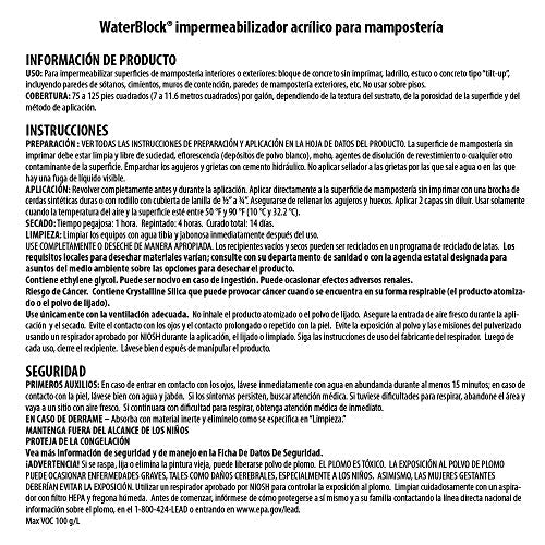 INSL-X WaterBlock Acrylic Masonry Waterproofer Paint, White, 1 Gallon