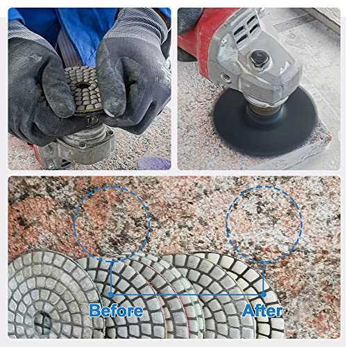 Dry Diamond Polishing Pads - 8pcs 4 inch #3000 Sanding Pads Kit for Granite Marble Ceramic Used on Angle Grinder or Polisher - size: 4inch / 100MM, style: #3000