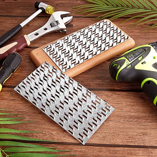 Shimeyao 15 Pcs 4x8 Inch Pronged Truss Mending Plates Galvanized Repair Tie Plates Bracket 1mm Thick Nail Teeth 8mm High for Roofing Wood Trusses Timber Connectors - size: 8x4 In