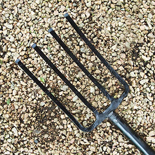 TABOR Tools J59A Digging Fork, Steel Shaft Super Heavy Duty 4-Tine Spading Fork, Virtually Unbreakable Garden Pitchfork for Compost, Soil Turning & Digging, 40 Inch with D-Handle