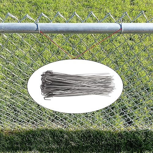 10.5inch Chain Link Residential Fence Ties, 12.5 Gauge Aluminum Wire Hook Ties for Chain Link Dog Fence, Diameter 2mm, 100 Packs - size: 2mm-10.5"
