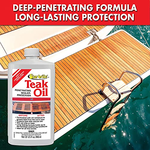 STAR BRITE Teak Oil, Long-Lasting, UV-Resistant Wood Sealer & Preserver - style: 1 Gallon