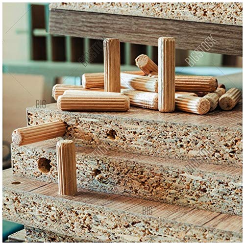 ALBO 100 Pcs. Fluted Wood Dowel Pin Kit, 1/4, 5/16, 3/8 & 1/2 Inch - size: Set 100pcs 1/2 + 3/8 + 5/16 + 1/4 inch