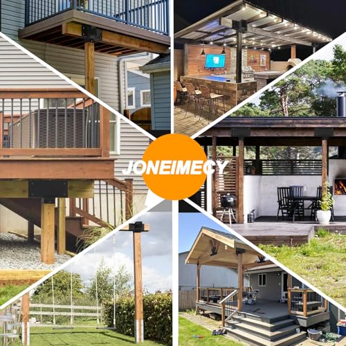 1Pc 15° Lean Pergola Kit 4x4(Inner 3.5x3.5), 4-Way Slanted Pergola Roof Bracket,Wood Post Bracket DIY Gazebo Brackets-Hardware Kit for Outdoor Wood Beam Post Sunroom Carport Cabin.