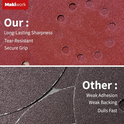 50PCS 9-Inch 10-Hole Hook & Loop Sanding Discs (40/60/80/120/240 Grit – 10 Each) – Multi-Grit Aluminum Oxide Sandpaper Set for Drywall Sander, Paint Removal, Wood & Metal Surface Prep - style: 10 Hole