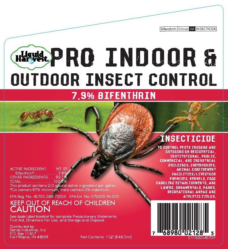 7.9% Bifenthrin Insecticide - 32 Ounces - (Compare to Leading Brands) – Professional Insect Control - Kills on Contact - Fire Ants, Ticks & More