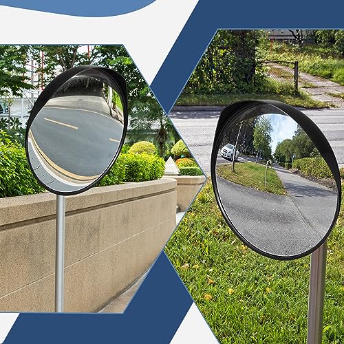 Maitys 2 Pcs Convex Mirror Acrylic Safety Security Corner Mirror Adjustable Wide View with Bracket for Garage Blind Warehouse(24 Inch)