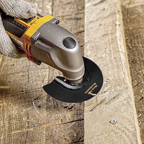 5-Piece High Carbon Steel Oscillating Saw Blade Set - 88mm Blades for Cutting Wood Soft Metal and Plastic - Quick Release Blades Compatible with Dewalt Makita Ryobi Milwaukee Fein and Rockwell