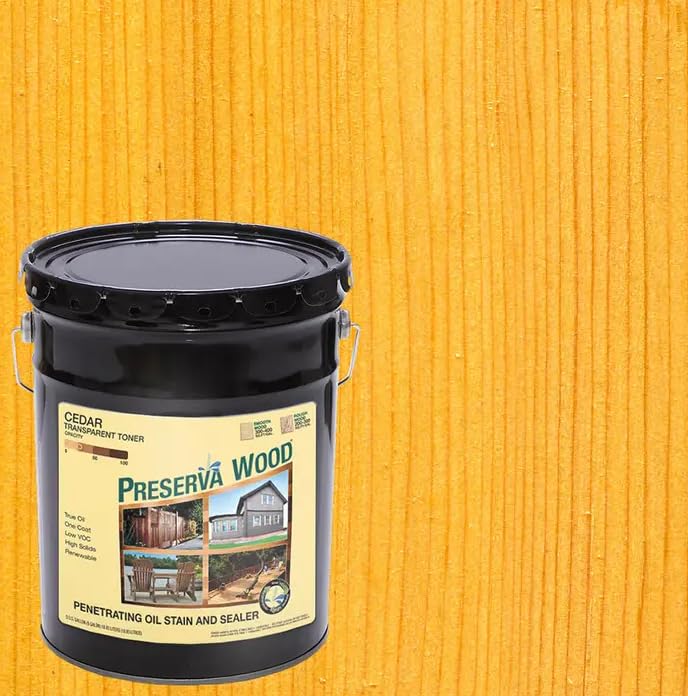 5 gal Preserva Products, Ltd. 40514 Cedar Preserva Wood Transparent Preserve and Protect Stain and Sealer