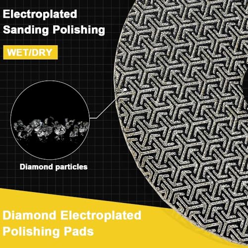 Electroplated Diamond Sanding Paper Sheet Pad,100Grit 2inch 50mm Grinding Sandpaper Pad Hook and Loop Backing for Metal Glass Porcelain Ceramic Hand Polishing & Trimming (1 Piece) - size: 2inch 50mm, style: 100Grit 1Piece