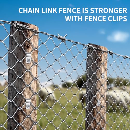 200 Fence Wire Clamps Agricultural Fencing Mounting Clips, Stainless Steel Wire Clips with Screws for Welded Wire to Wood, Metal or Vinyl Fence, Metallic