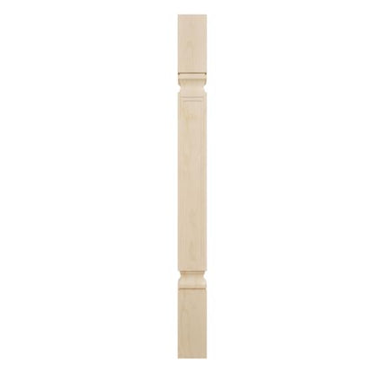 Ekena Millwork COL03X03X35KEAL Kent Raised Panel Cabinet Column (Top Block: 6 1/8", Bottom Block: 7 1/8"), 3 3/4"W x 3 3/4"D x 35 1/2"H, Alder - color: Alder, size: 3.75-in. W x 3.75-in. D x 35.5-in. H