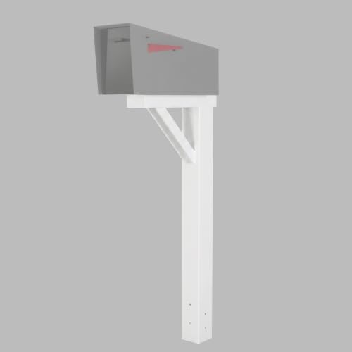 Ilyapa Mailbox Post Kit for Outside - 43x4x4 Arm Style Sleeve - White - color: White
