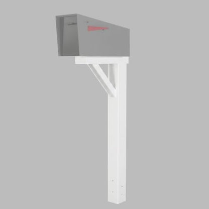 Ilyapa Mailbox Post Kit for Outside - 43x4x4 Arm Style Sleeve - White - color: White